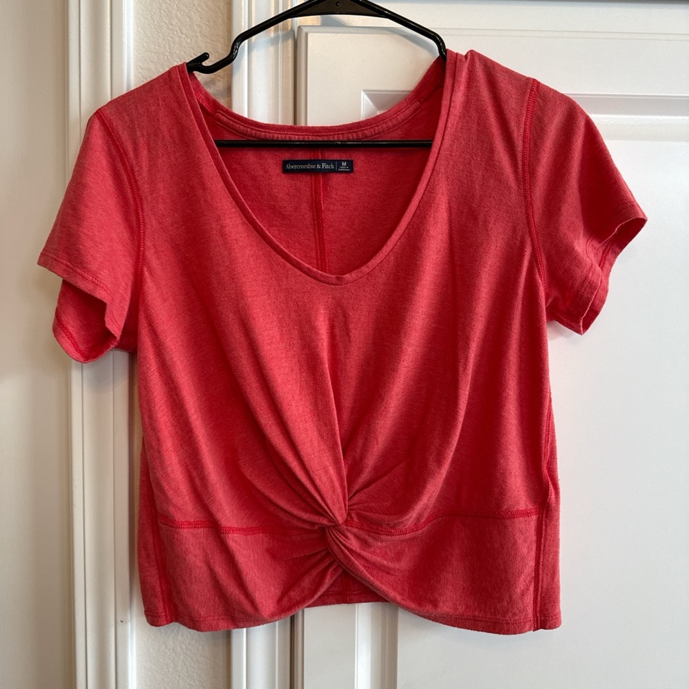 Abercrombie & Fitch Red Twist Front Crop Top